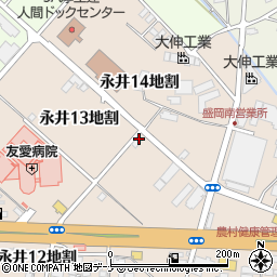 岩手県盛岡市永井１３地割周辺の地図