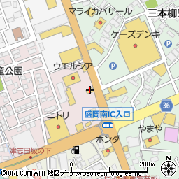 丸亀製麺アクロスプラザ盛岡店周辺の地図