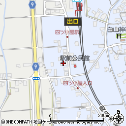 秋田魁新報四ツ小屋販売所周辺の地図