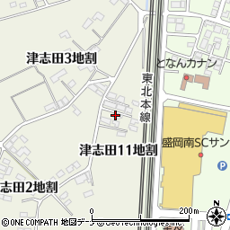 岩手県盛岡市津志田１１地割周辺の地図