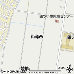 秋田県秋田市四ツ小屋街道西周辺の地図