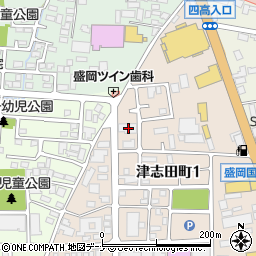 岩手県盛岡市津志田町1丁目2-35周辺の地図