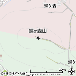 蝶ケ森山周辺の地図
