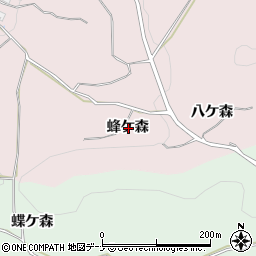 岩手県盛岡市東安庭蜂ケ森周辺の地図