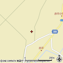 秋田県秋田市河辺赤平野崎周辺の地図