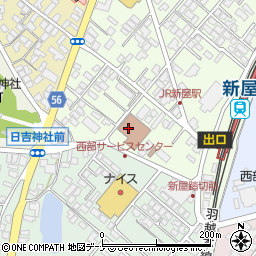 秋田中央交通株式会社　新屋案内所周辺の地図