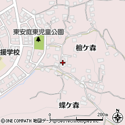 岩手県盛岡市東安庭檀ケ森64周辺の地図