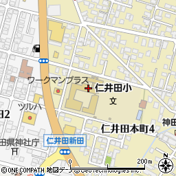 秋田市立仁井田小学校周辺の地図