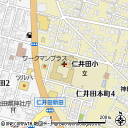 秋田市立仁井田小学校周辺の地図