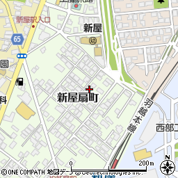 秋田県秋田市新屋扇町周辺の地図