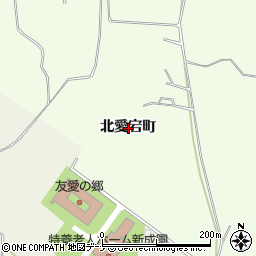 秋田県秋田市新屋町北愛宕町周辺の地図