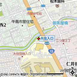 ローソン秋田仁井田緑町店周辺の地図