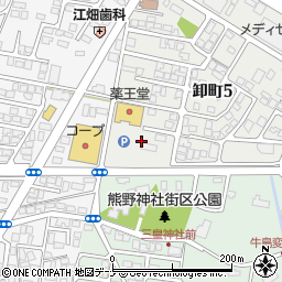 秋田県秋田市卸町5丁目7周辺の地図