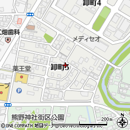秋田県秋田市卸町5丁目周辺の地図