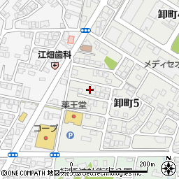 秋田県秋田市卸町5丁目4周辺の地図