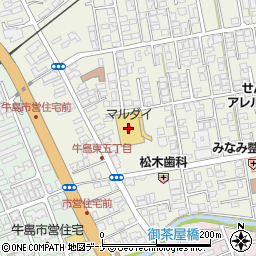 秋田銀行マルダイ新牛島店 ＡＴＭ周辺の地図