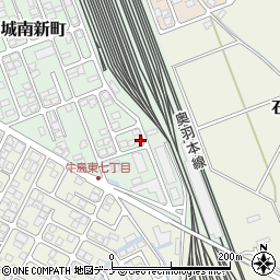 秋田県秋田市楢山城南新町32-7周辺の地図