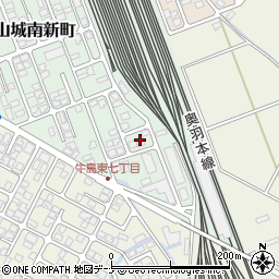 秋田県秋田市楢山城南新町32周辺の地図