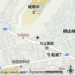 秋田県秋田市楢山城南新町1-6周辺の地図