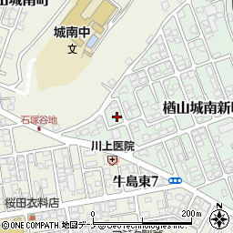 秋田県秋田市楢山城南新町2-8周辺の地図