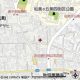 秋田県秋田市新屋松美町2-19周辺の地図
