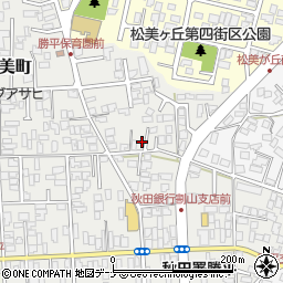 秋田県秋田市新屋松美町2-28周辺の地図