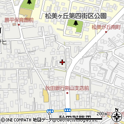 秋田県秋田市新屋松美町2-12周辺の地図