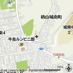 秋田県秋田市楢山城南町3-6周辺の地図