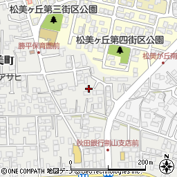 秋田県秋田市新屋松美町2-5周辺の地図