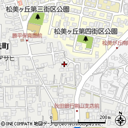 秋田県秋田市新屋松美町2-4周辺の地図