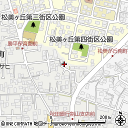 秋田県秋田市新屋松美町2-2周辺の地図