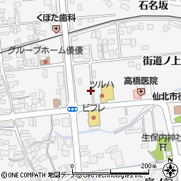 秋田県仙北市田沢湖生保内街道ノ上周辺の地図