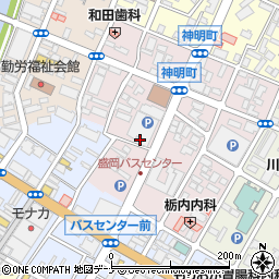 盛岡駐車場周辺の地図