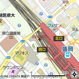盛岡駅西口周辺の地図