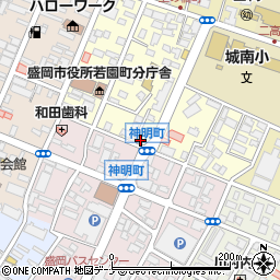 岩手県盛岡市若園町6-22周辺の地図