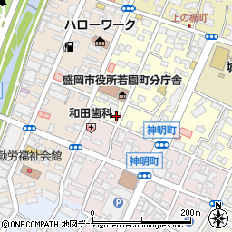 岩手県盛岡市若園町1-16周辺の地図