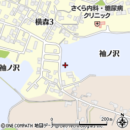秋田県秋田市下北手桜袖ノ沢周辺の地図