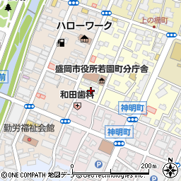 岩手県盛岡市若園町1周辺の地図