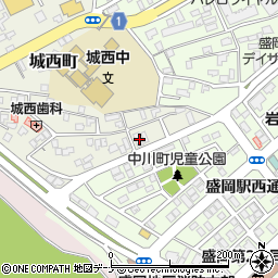 岩手県盛岡市城西町1-14周辺の地図