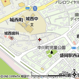 岩手県盛岡市城西町1-18周辺の地図