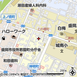 岩手県盛岡市若園町4周辺の地図