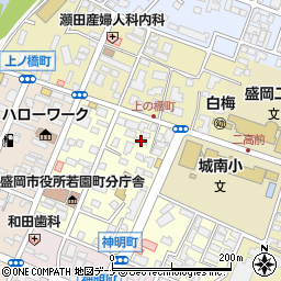 岩手県盛岡市若園町4-17周辺の地図