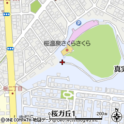 秋田県秋田市下北手桜真実ケ沢周辺の地図