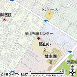 秋田市役所子ども未来部　子ども育成課築山児童センター周辺の地図