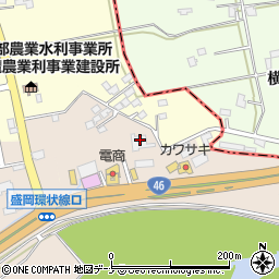 岩手県滝沢市篠木上黒畑56周辺の地図