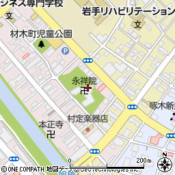 岩手県盛岡市材木町4周辺の地図