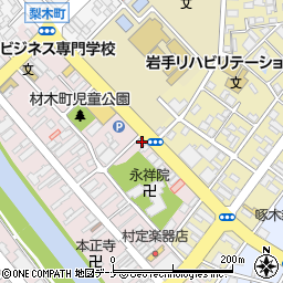 岩手県盛岡市材木町4-27周辺の地図