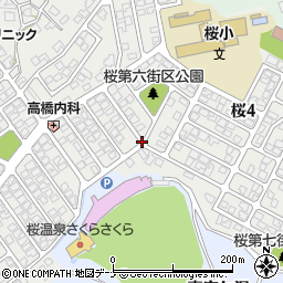 秋田県秋田市桜4丁目周辺の地図