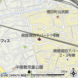 県営境田アパート１号棟周辺の地図