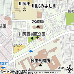 川尻西街区公園トイレ周辺の地図